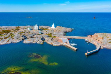 Finlandiya 'daki Aland adalarındaki Kobba Klintar pilot istasyonunun panorama görüntüsü.