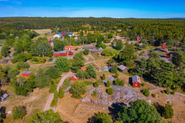 Finlandiya 'daki Aland Adaları' ndaki Kastelholm Açık Hava Müzesi manzaralı Jan Karlsgarden