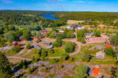Finlandiya 'daki Aland Adaları' ndaki Kastelholm Açık Hava Müzesi manzaralı Jan Karlsgarden