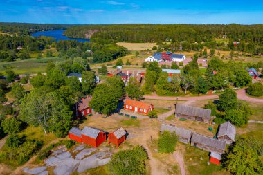 Finlandiya 'daki Aland Adaları' ndaki Kastelholm Açık Hava Müzesi manzaralı Jan Karlsgarden