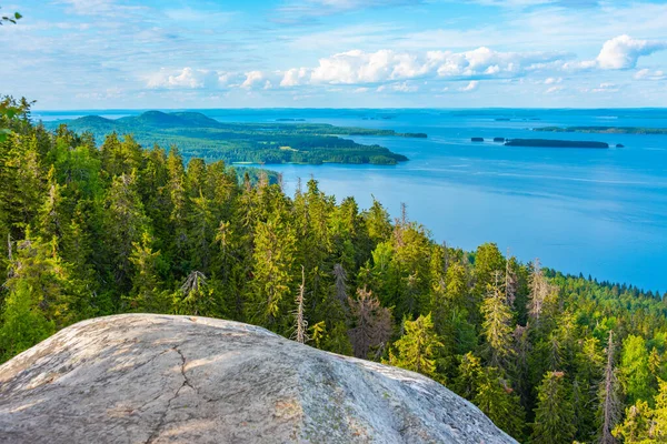 stock image Panorama view of archipelago at lake Pielinen at Koli national park in Finland.