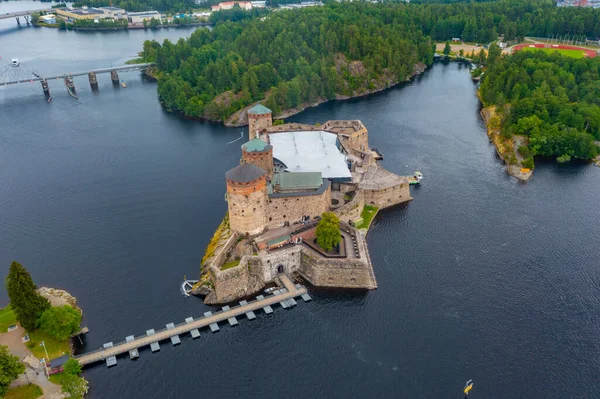 Panorama Des Schlosses Olavinlinna Savonlinna Finnland — Stockfoto