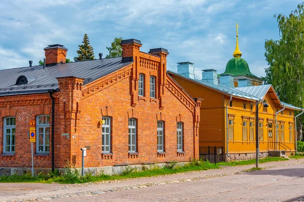 stock image Historical buildings at Linnoitus fortress in Finnish town Lappeenranta.