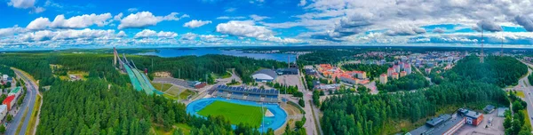 Skoki Narciarskie Stadion Sportowy Fińskim Mieście Lahti — Zdjęcie stockowe