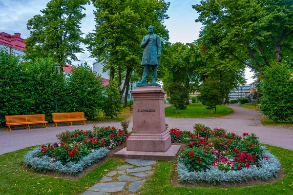 Estátua Runeberg Poeta Nacional Finlândia Porvoo — Fotografia de Stock