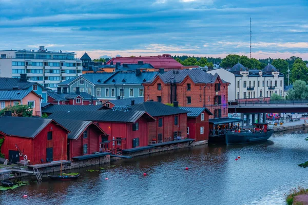 Barracões Madeira Vermelha Cidade Finlandesa Porvoo — Fotografia de Stock