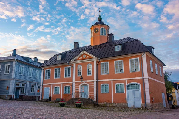 Soluppgång Utsikt Över Gamla Stadshuset Finska Staden Borgå — Stockfoto