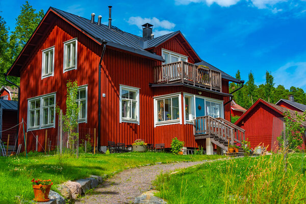 Residential buildings of old factory in Fiskars, Finland.