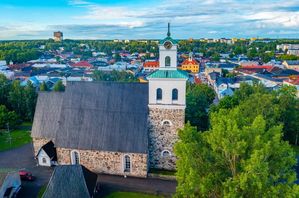 Panorama Der Heilig Kreuz Kirche Und Der Finnischen Stadt Rauma — Stockfoto