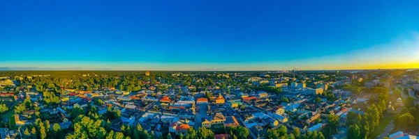 Panorama Pôr Sol Cidade Finlandesa Rauma — Fotografia de Stock