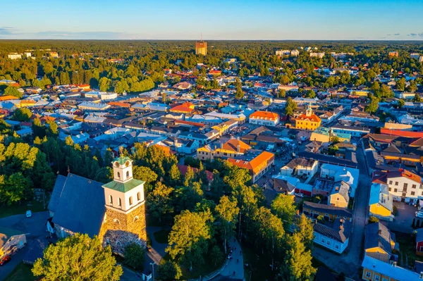 Sunset Panorama Holy Cross Church Finnish Town Rauma — Stock Photo, Image