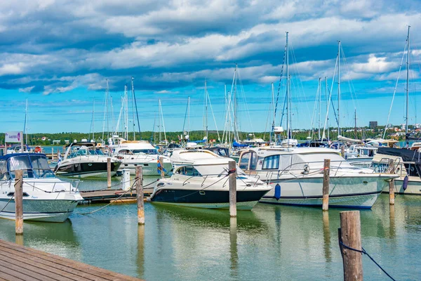 Stock image View of Mariehamn marina in Finland.