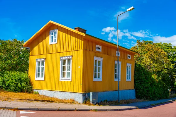 Casas Madeira Cidade Finlandesa Mariehamn — Fotografia de Stock