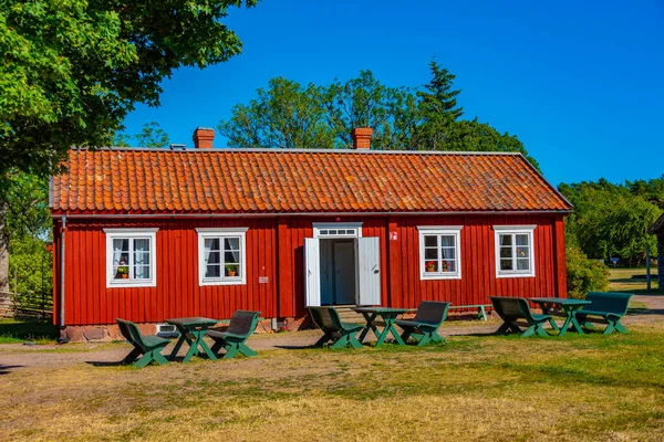Szabadtéri Múzeum Jan Karlsgarden Kastelholmban Aland Szigeteken Finnországban — Stock Fotó