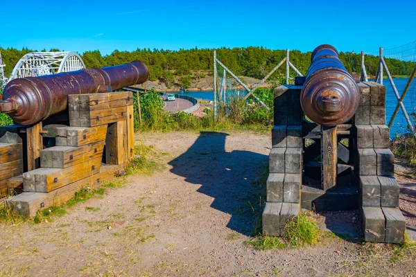 Пушки Крепости Бомарсунд Аландских Островах Финляндии — стоковое фото