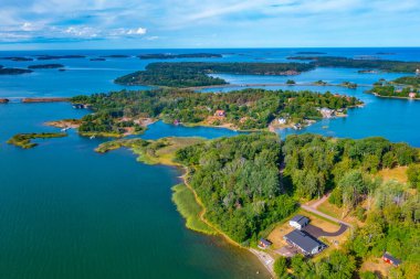 Finlandiya 'daki Aland Takımadası' nda Jarso yakınlarındaki manzara manzarası