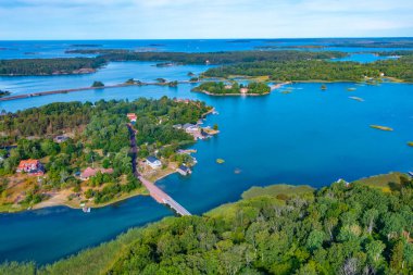 Finlandiya 'daki Aland Takımadası' nda Jarso yakınlarındaki manzara manzarası