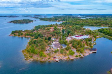 Finlandiya Jarso yakınlarındaki Aland takımadalarının Panorama görünümü.