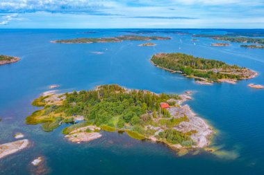 Finlandiya Jarso yakınlarındaki Aland takımadalarının Panorama görünümü.