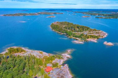 Finlandiya Jarso yakınlarındaki Aland takımadalarının Panorama görünümü.