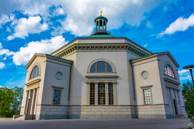 Stockholm, İsveç 'teki Eric Ericsonhallen konser salonunun beyaz binası..