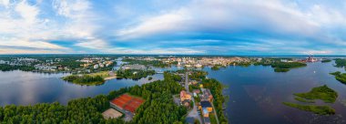 Finlandiya 'nın Oulu kentinin Panorama manzarası