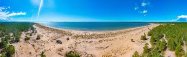 Finlandiya 'daki Yyteri plajının Panorama manzarası