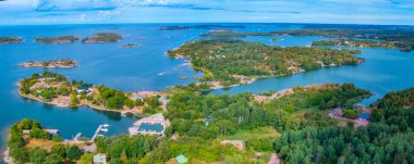 Finlandiya 'da Jors yakınlarındaki Aland takımadalarının Panorama görünümü.