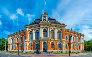 Finlandiya 'nın Kuopio kentindeki belediye binası manzarası.