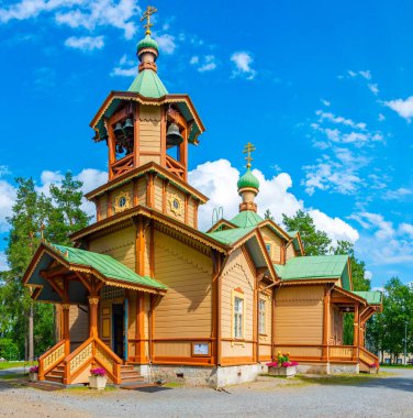 Joensuu, Finlandiya 'daki Aziz Nicholas Ortodoks Kilisesi.