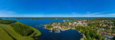 Finlandiya 'nın Ekenas kentinin Panorama manzarası.