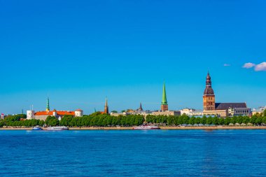 Panorama of riga including the Riga castle, cathedral and saint James church, Latvia. .