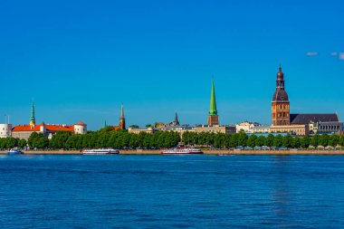 Panorama of riga including the Riga castle, cathedral and saint James church, Latvia. .