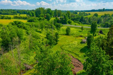 Estonya 'nın Setomaa bölgesinin Panorama görünümü.
