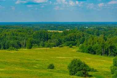 Estonya 'nın Setomaa bölgesinin Panorama görünümü.