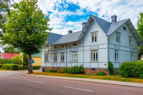 Timber Houses Finnish Town Mariehamn — Stock Photo, Image