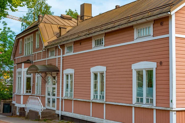 Maisons Bois Dans Ville Finlandaise Mariehamn — Photo