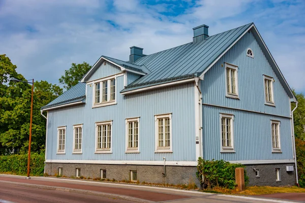 Maisons Bois Dans Ville Finlandaise Mariehamn — Photo