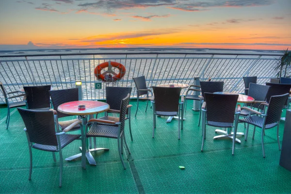 Sunrise View Relax Deck Ferry Baltic Sea — Stock Photo, Image