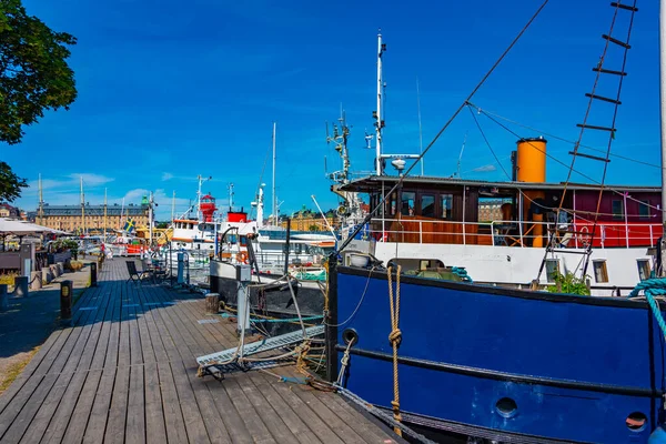 Veduta Del Porto Turistico Sull Isola Skeppsholmen Stoccolma Svezia — Foto Stock