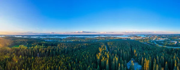 Západ Slunce Panorama Finského Města Kuopio — Stock fotografie