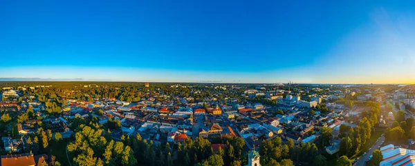 Zonsondergang Panorama Van Finse Stad Rauma — Stockfoto