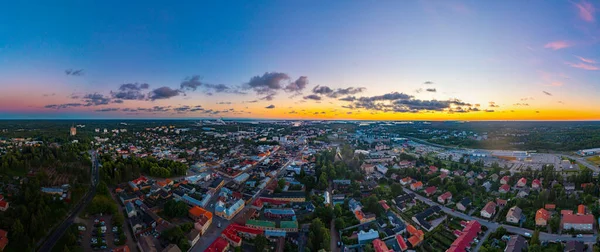 Panorama Zachodu Słońca Fińskiego Miasta Rauma — Zdjęcie stockowe