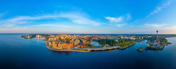 stock image Panorama view of center of Finnish town Tampere.