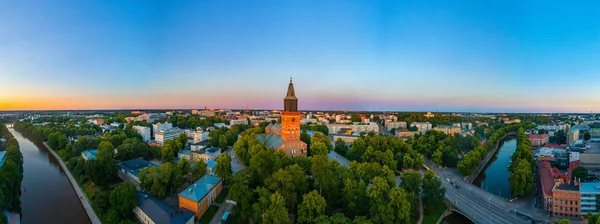 Turku Finlandiya Daki Katedralin Gün Batımı Manzarası — Stok fotoğraf