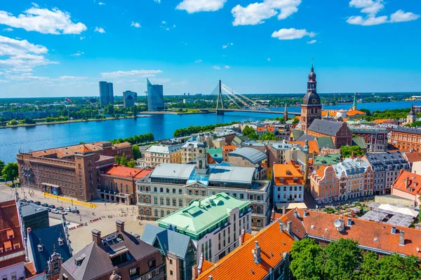 拉脱维亚首都里加市中心的空中景观 — 图库照片