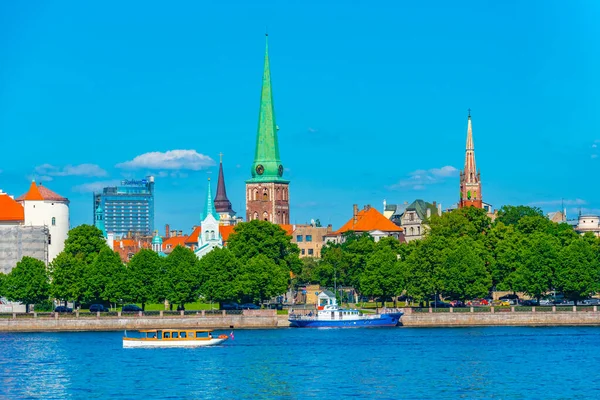 Panorama Rygi Tym Zamek Rydze Katedra Kościół Jakuba Łotwa — Zdjęcie stockowe