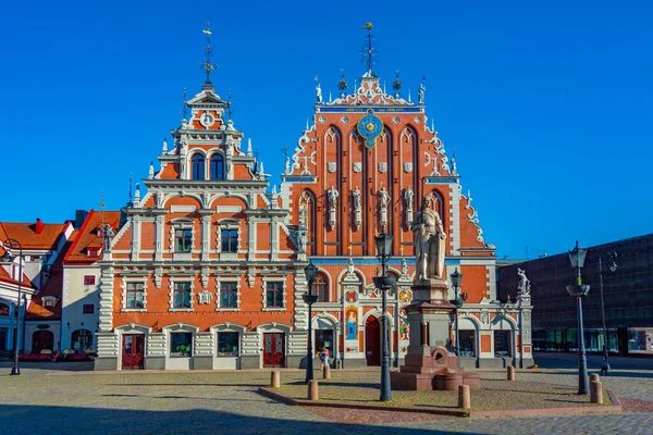 Ratslaukums Square House Blackheads Old Town Riga Latvia — Stockfoto