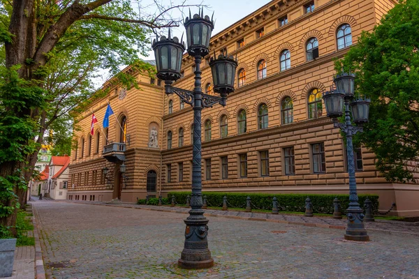 Sunrise Street Old Town Riga Latvia — Stock Photo, Image