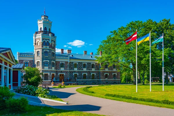 stock image New Castle in Latvian town Sigulda.